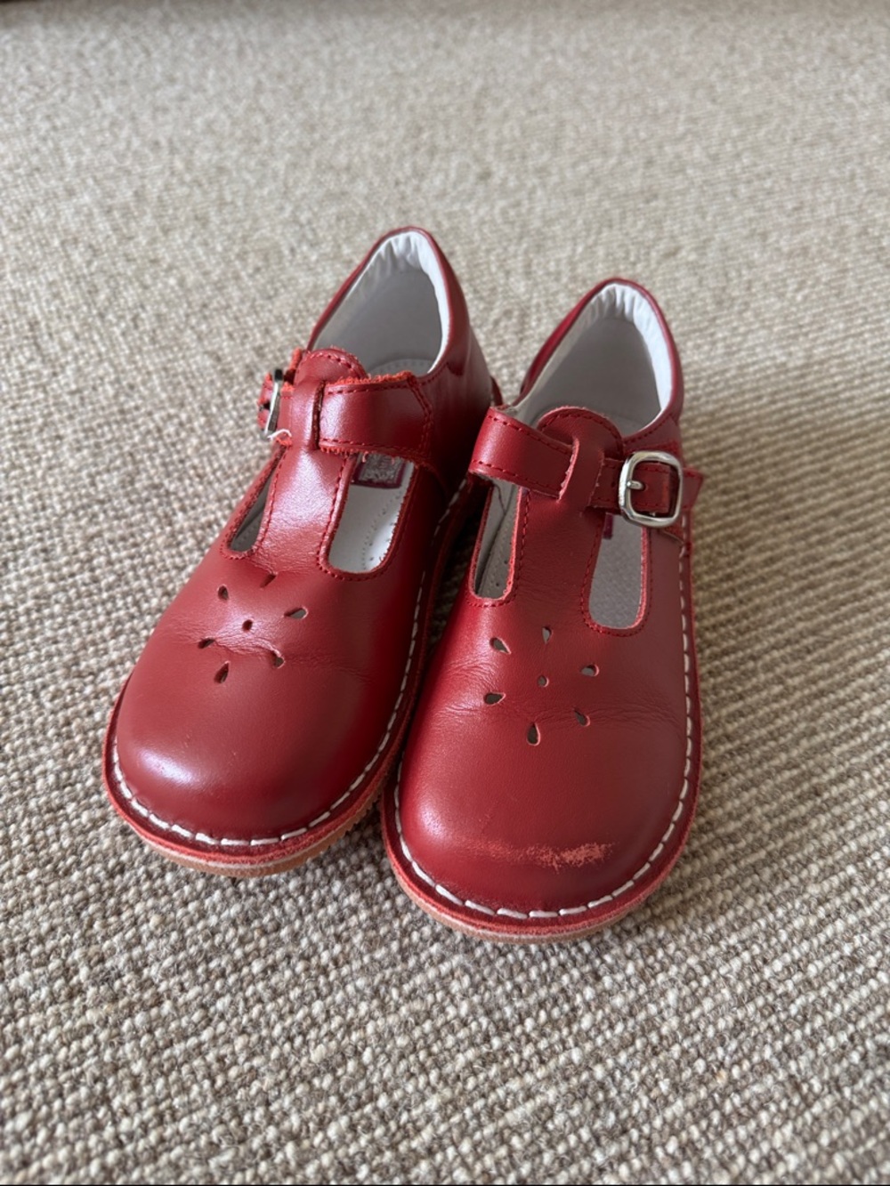 L'Amour Red T-Strap Kids Dress Shoes